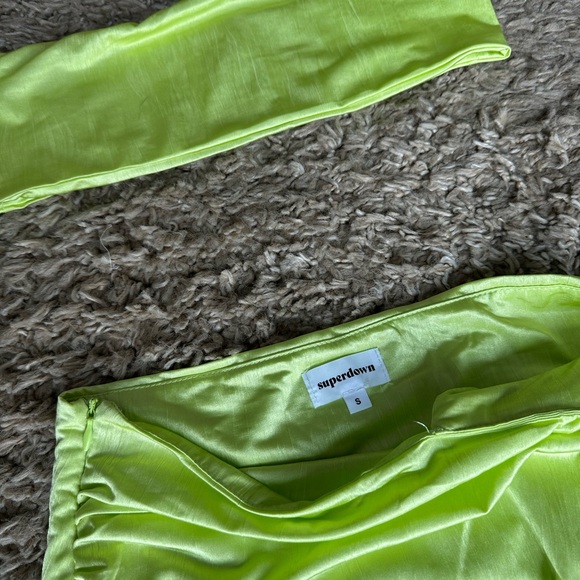 Lime green super down skirt set - Picture 3 of 7
